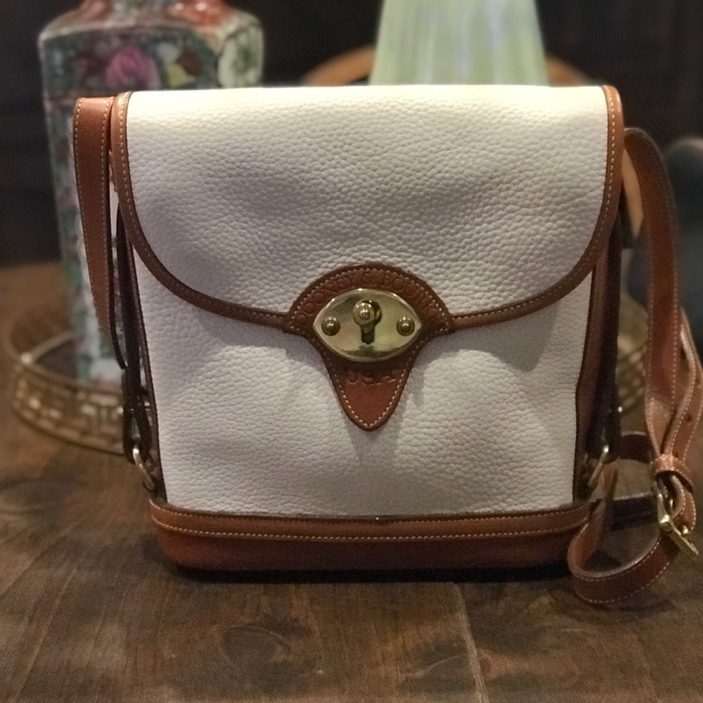 Dooney and Bourke USA white and brown bag